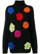 Boutique Moschino Crocheted Floral Patterned Jumper - Black