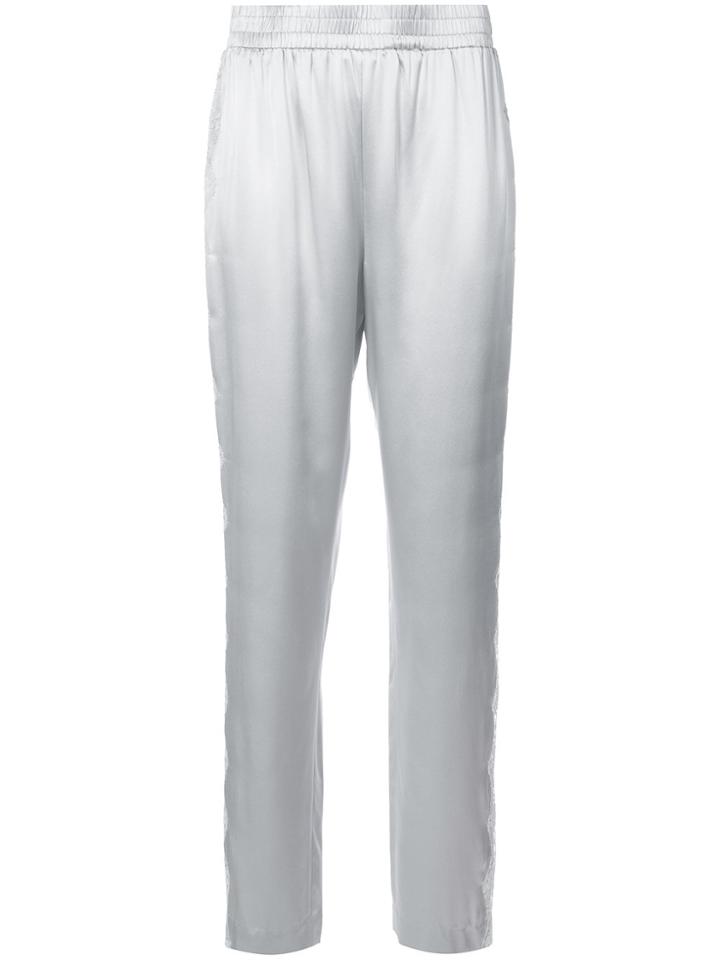 Fleur Du Mal Lace-embroidered Trousers - Grey