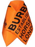Burberry Horseferry Print Silk Puffer Scarf - Orange