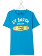 Mc2 Saint Barth Kids Teen Skateboard Print T-shirt - Blue