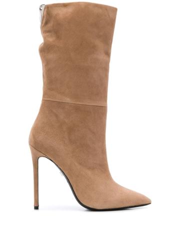 Grey Mer Look Stiletto Ankle Boots - Neutrals