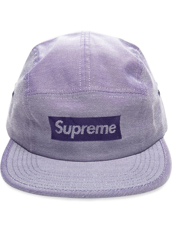 Supreme Jacquard Logo Camp Cap - Purple