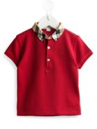 Burberry Kids - Checked Collar Polo Shirt - Kids - Cotton - 12 Mth, Red