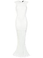 Andrea Bogosian Panelled Knit Long Dress - White