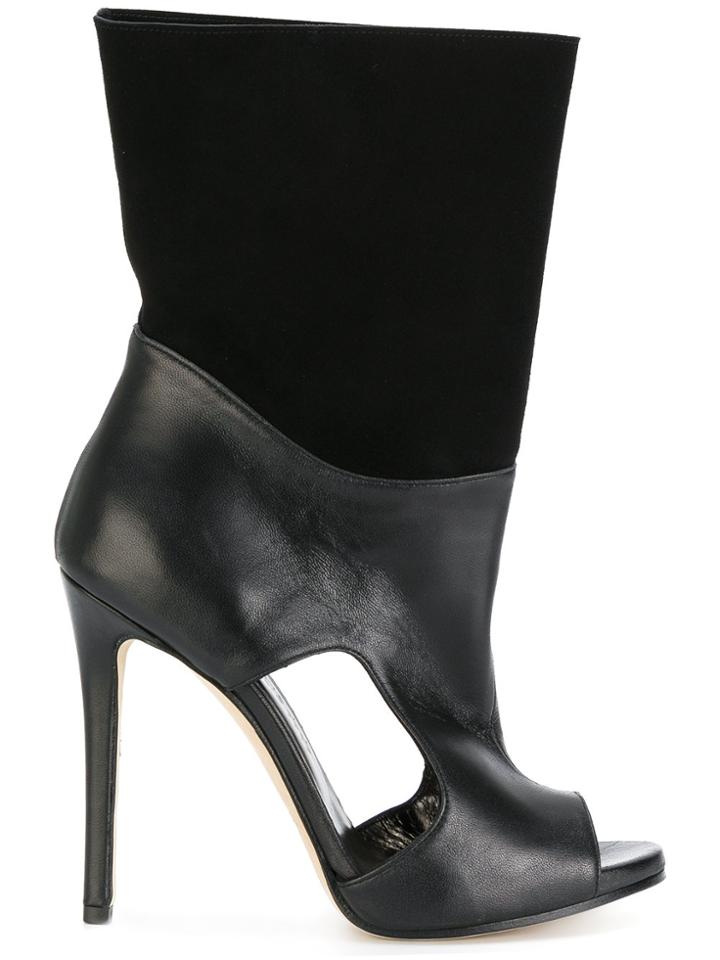 Marc Ellis Open Toe Cut Out Detail Boots - Black