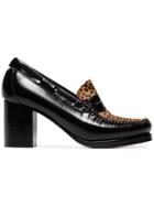 Re/done Winsome Weejuns 80 Leopard-print Pumps - Black
