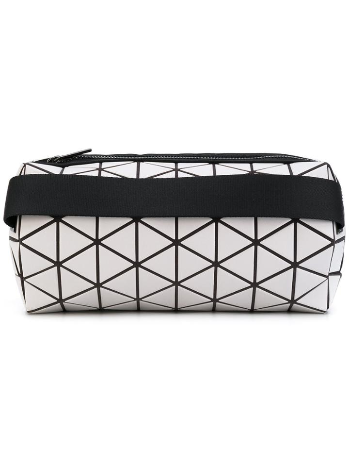 Bao Bao Issey Miyake Geometric Print Cylinder Clutch - White