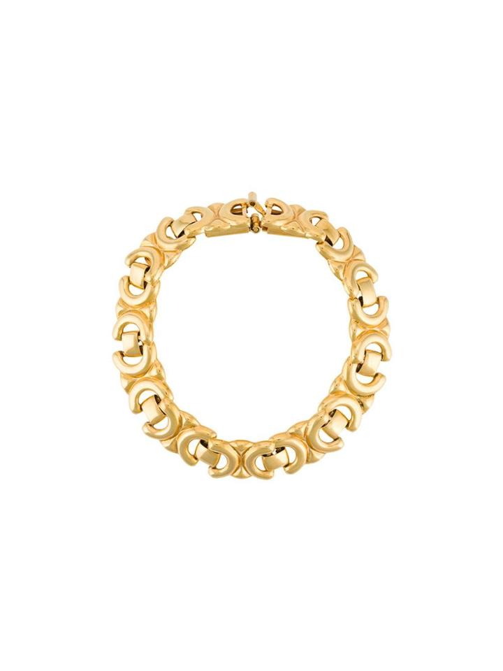 Céline Pre-owned Double Logo Articulated Bracelet - Gold