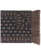Skull Print Scarf - Men - Wool - One Size, Black, Wool, Alexander Mcqueen