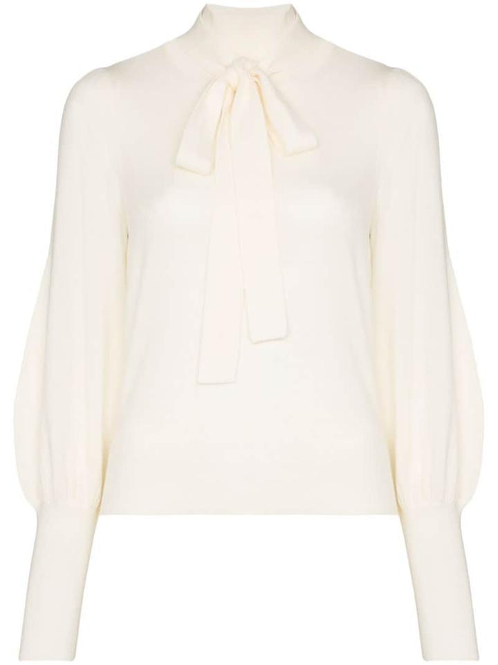 Zimmermann Tie-neck Knitted Top - Yellow