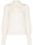 Zimmermann Tie-neck Knitted Top - Yellow