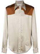 Maison Margiela Contrast Long-sleeve Shirt - Nude & Neutrals