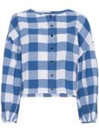 Mara Hoffman Blue Gingham Alana Blouse