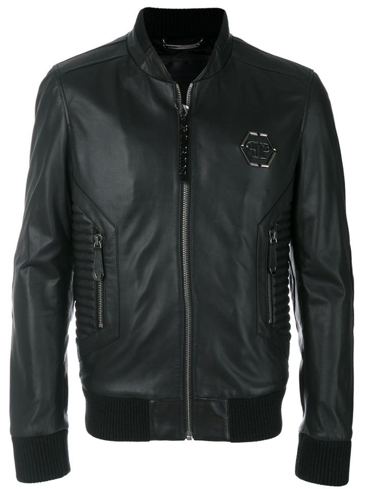 Philipp Plein Bomber Biker Jacket - Black