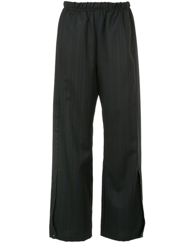 Zambesi Pinstriped Wide Leg Trousers - Black