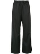 Zambesi Pinstriped Wide Leg Trousers - Black