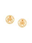 Chanel Pre-owned Cutout Round Earrings - Metallic