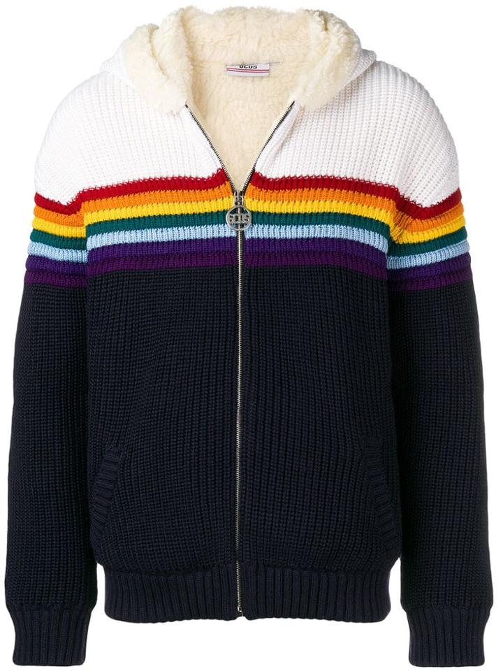 Gcds Hooded Zipped Cardigan - Blue