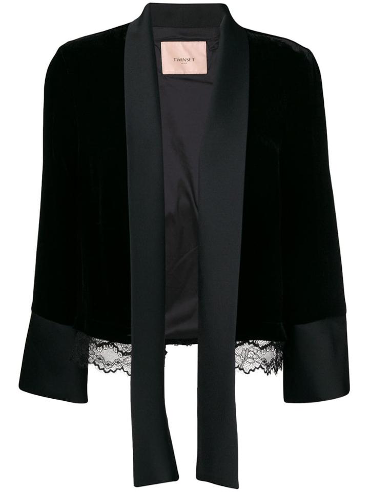 Twin-set Open Front Jacket - Black