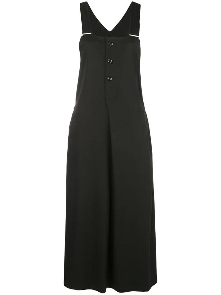 Y's Button Front Midi Dress - Black