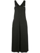 Y's Button Front Midi Dress - Black