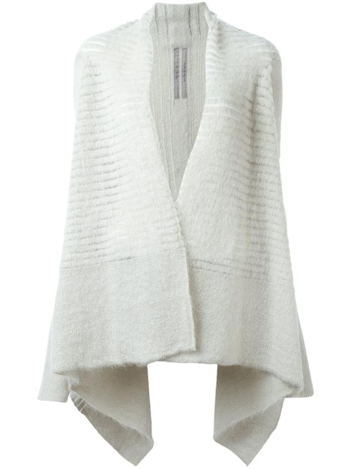 Rick Owens Medium Square Draped Cardigan, Women's, Grey, Nylon/polyamide/mohair/wool