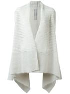 Rick Owens Medium Square Draped Cardigan, Women's, Grey, Nylon/polyamide/mohair/wool