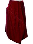 Comme Des Garçons Pre-owned Velvet Jacquard Padded Skirt - Red
