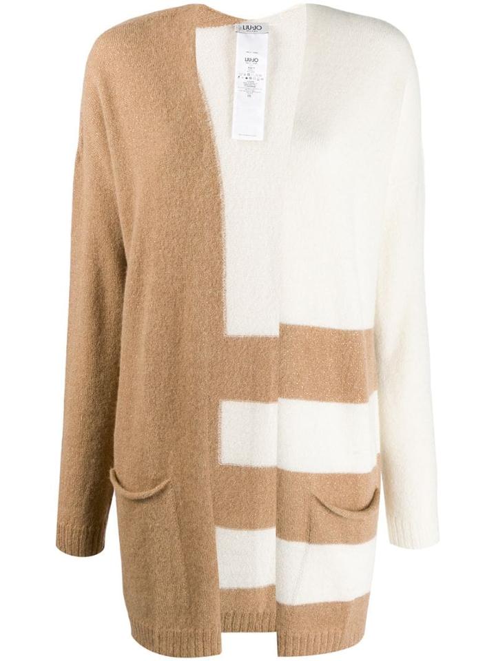 Liu Jo Contrast Striped Cardigan - White