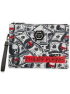 Philipp Plein Dollar Clutch - Grey