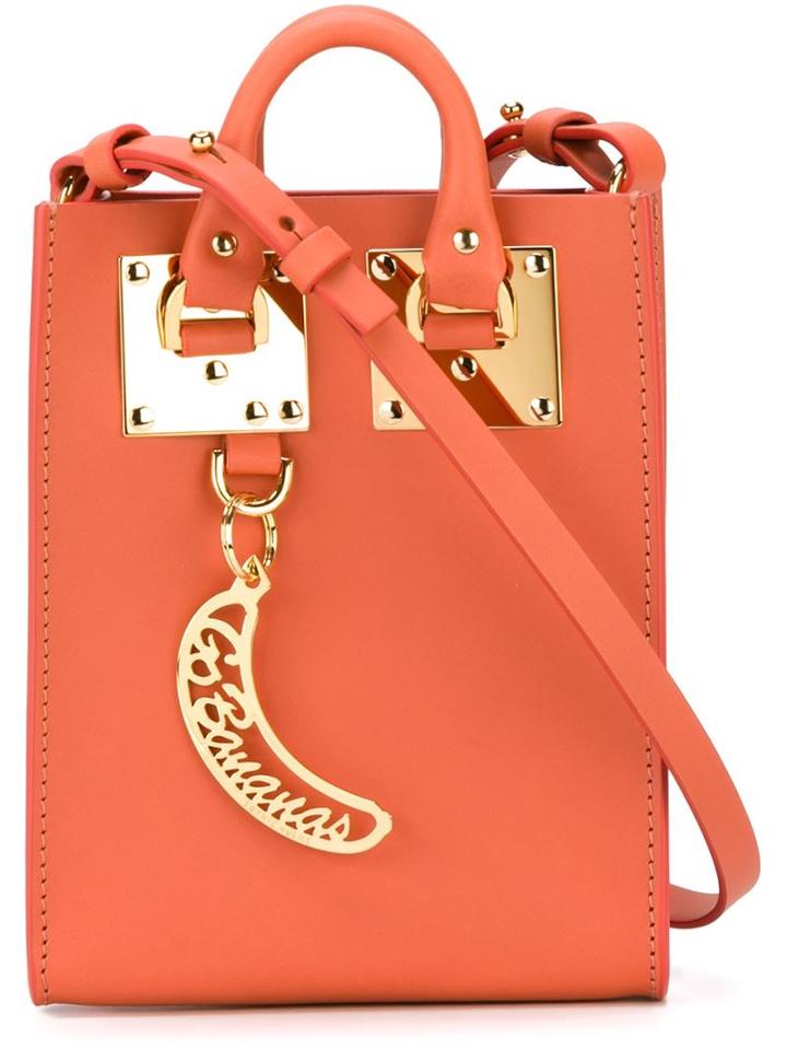 Sophie Hulme Micro Albion Crossbody Bag, Women's, Yellow/orange, Calf Leather