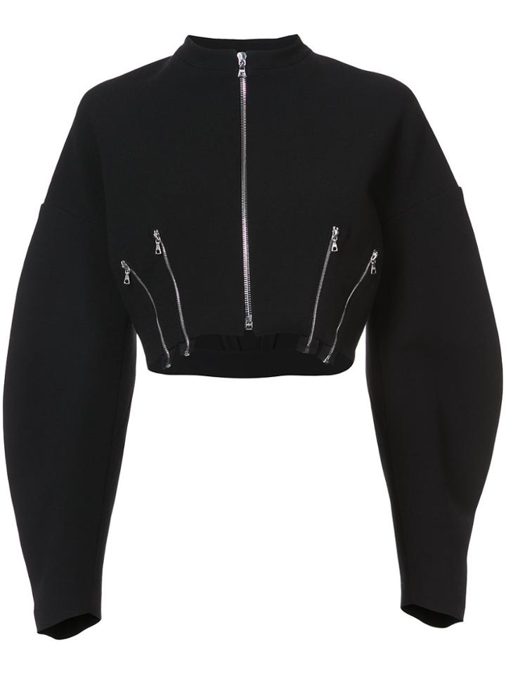 Tome Zip-detail Cropped Jacket - Black