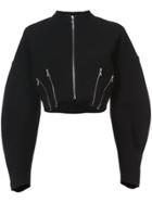 Tome Zip-detail Cropped Jacket - Black