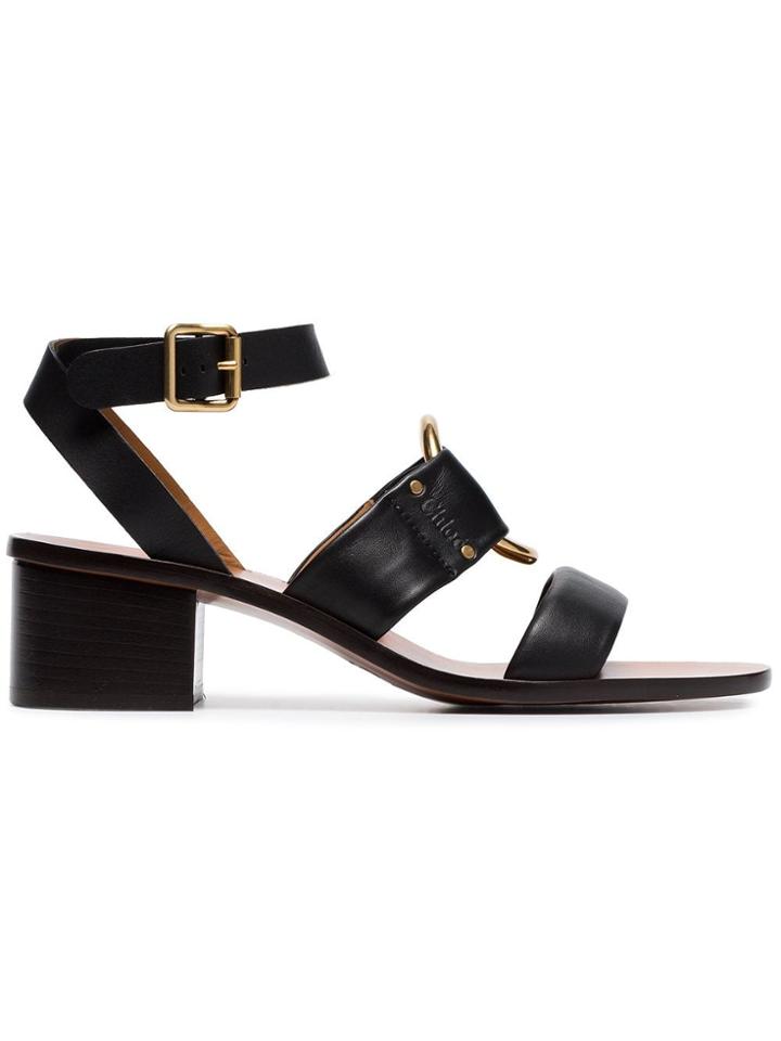Chloé Black 40 Strappy Leather Sandals