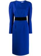 P.a.r.o.s.h. Rounded Shoulder Midi Dress - Blue
