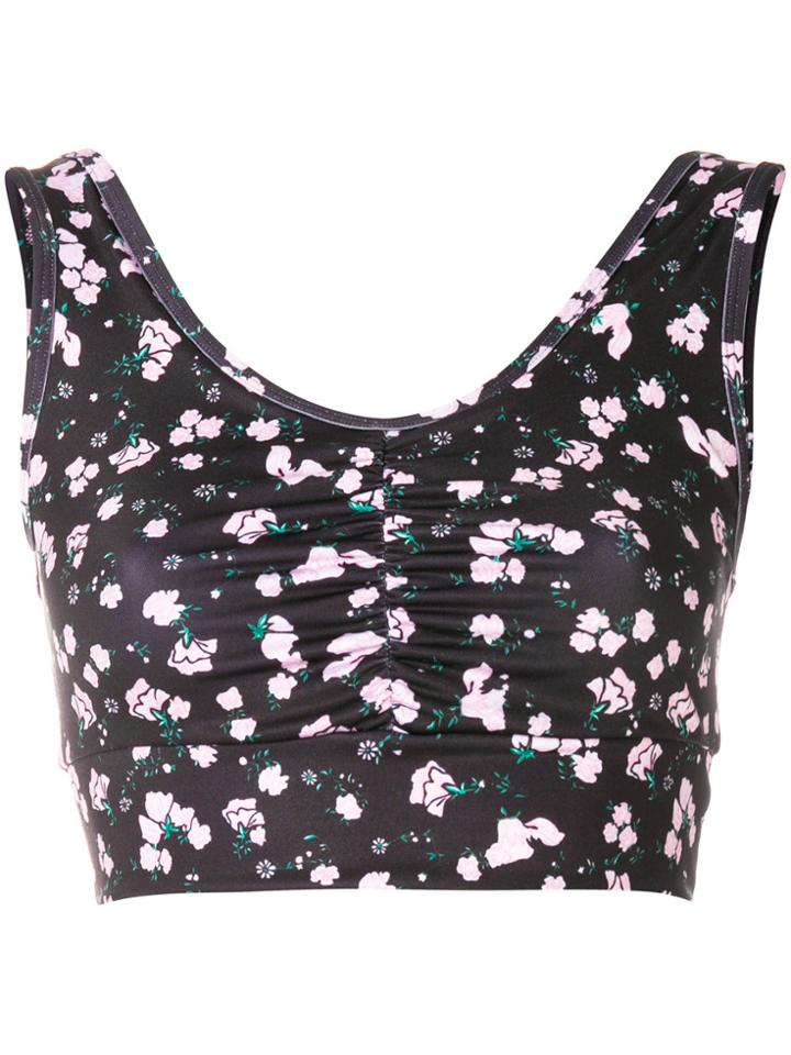 Bodyism Floral Print Cropped Top - Black