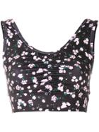 Bodyism Floral Print Cropped Top - Black