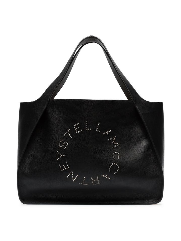 Stella Mccartney Black Logo Small Pu Tote
