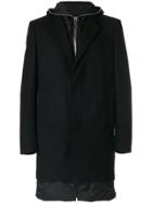 Les Hommes Classic Fitted Coat - Black