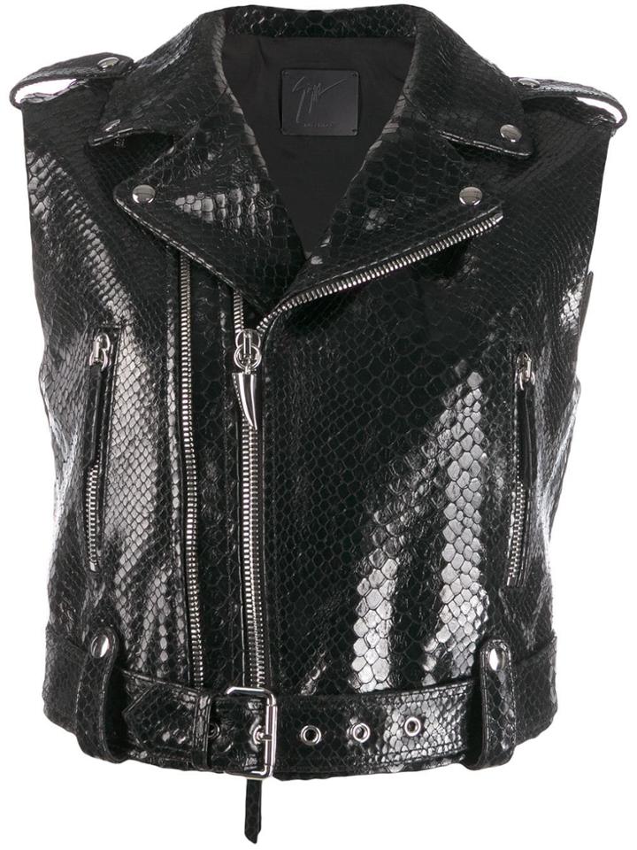 Giuseppe Zanotti Amelia Sleeveless Biker Jacket - Black