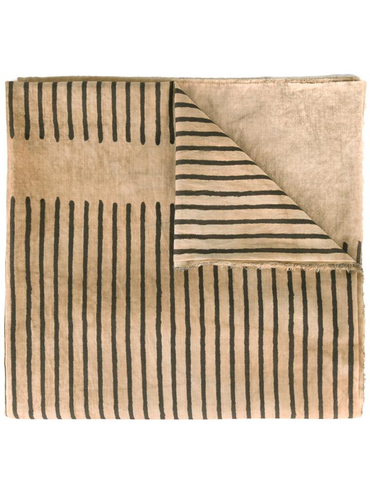 Uma Wang Striped Scarf, Women's, Brown, Cotton