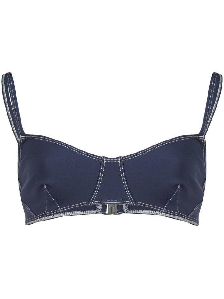 Jonathan Simkhai Darted Bikini Top - Blue