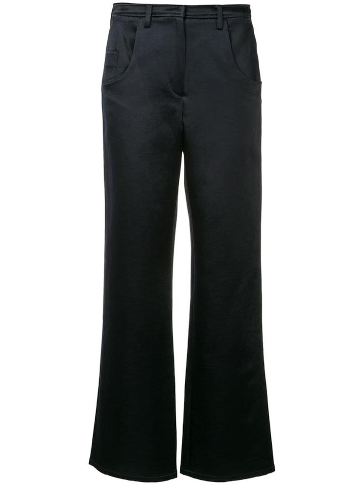 Christopher Esber Plain Flared Trousers - Blue