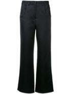 Christopher Esber Plain Flared Trousers - Blue