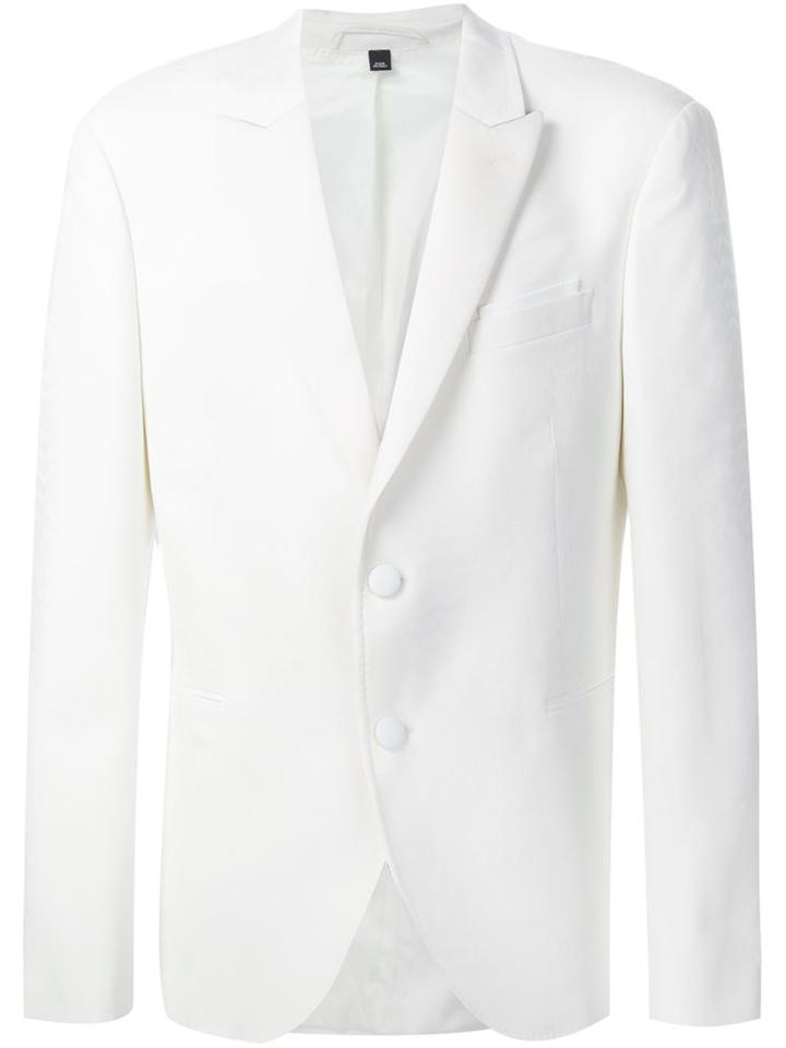 Neil Barrett Classic Buttoned Blazer, Men's, Size: 50, White, Polyester/spandex/elastane/viscose/virgin Wool