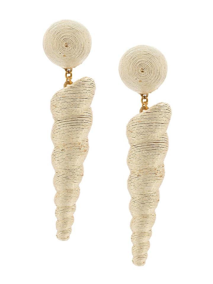 Rebecca De Ravenel Large Twisty Drop Earrings - Metallic