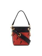 Chloé Red And Black Roy Horse Embroidered Leather Bucket Bag