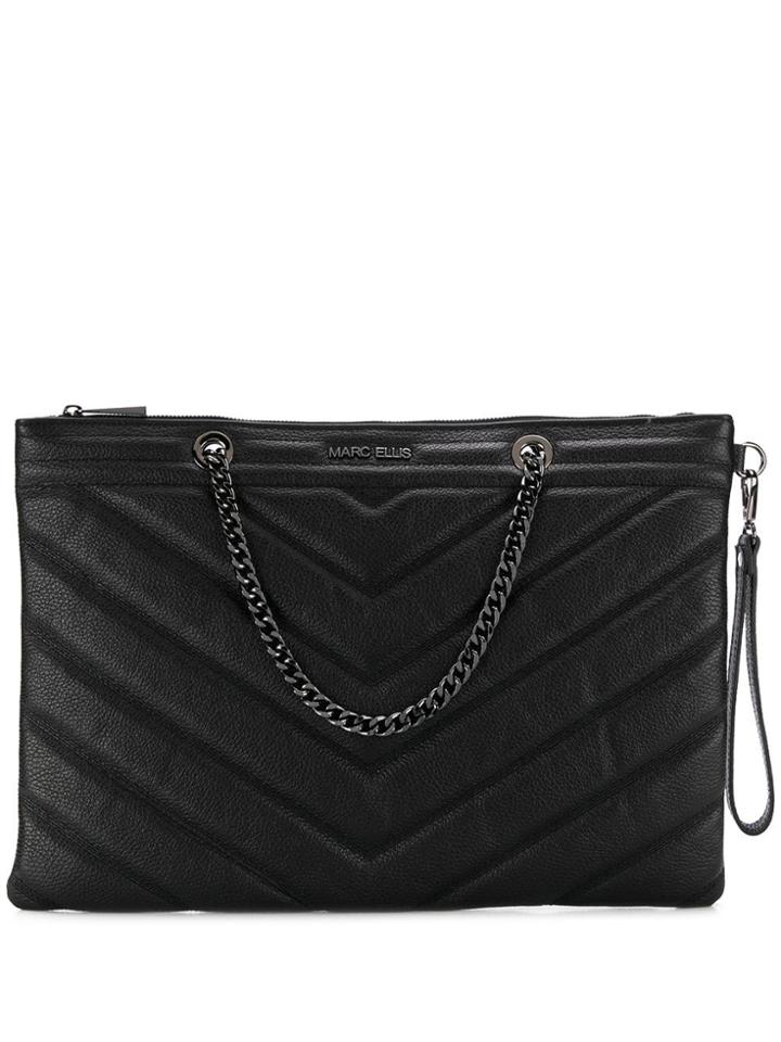Marc Ellis Oversized Logo Plaque Tote Bag - Black
