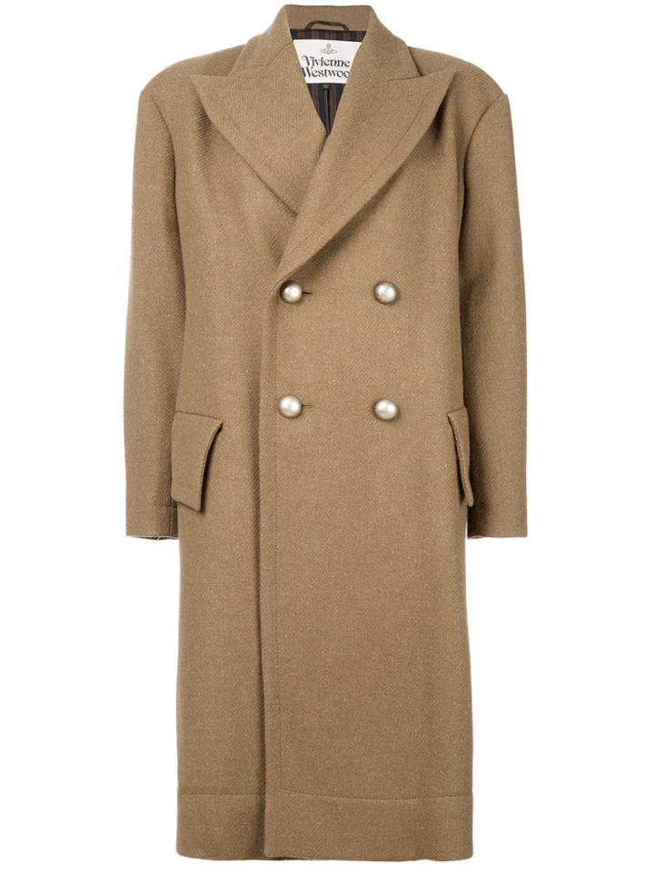 Vivienne Westwood Double Breasted Flared Coat - Nude & Neutrals