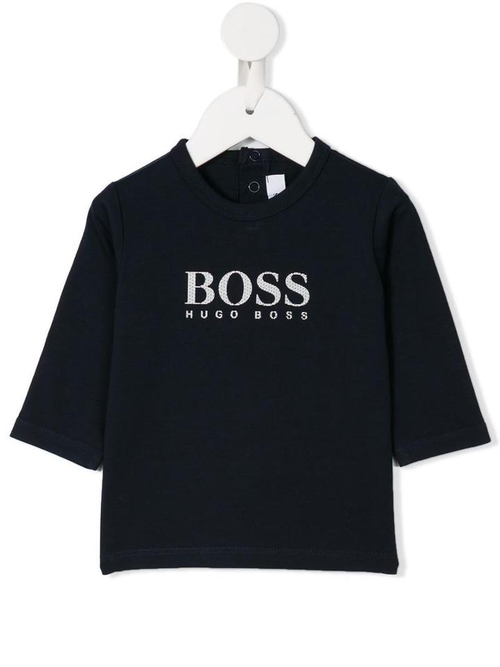 Boss Kids - Logo Print T-shirt - Kids - Cotton - 24 Mth, Blue